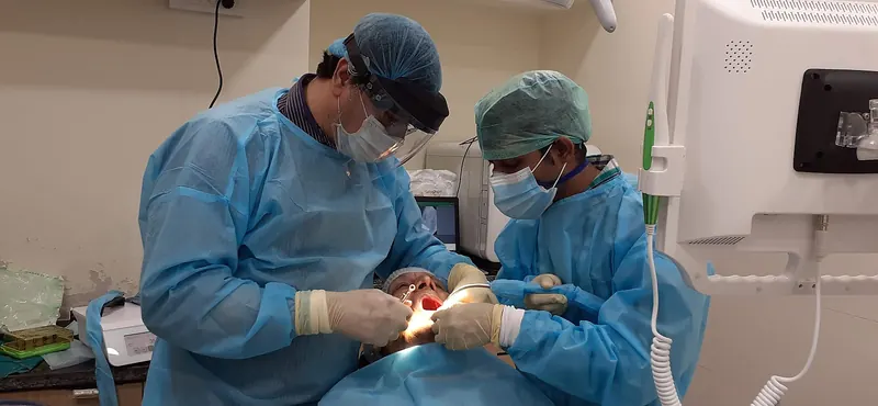 Treatment in progress at Floss Dental, Janakpuri